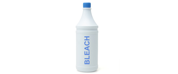 Graphic showing a bottle of bleach